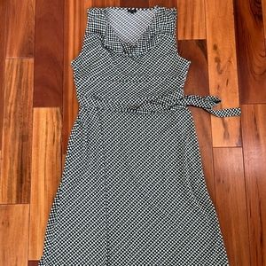Talbots XL Sleeveless Cowl Neck Dress - Navy & Green
